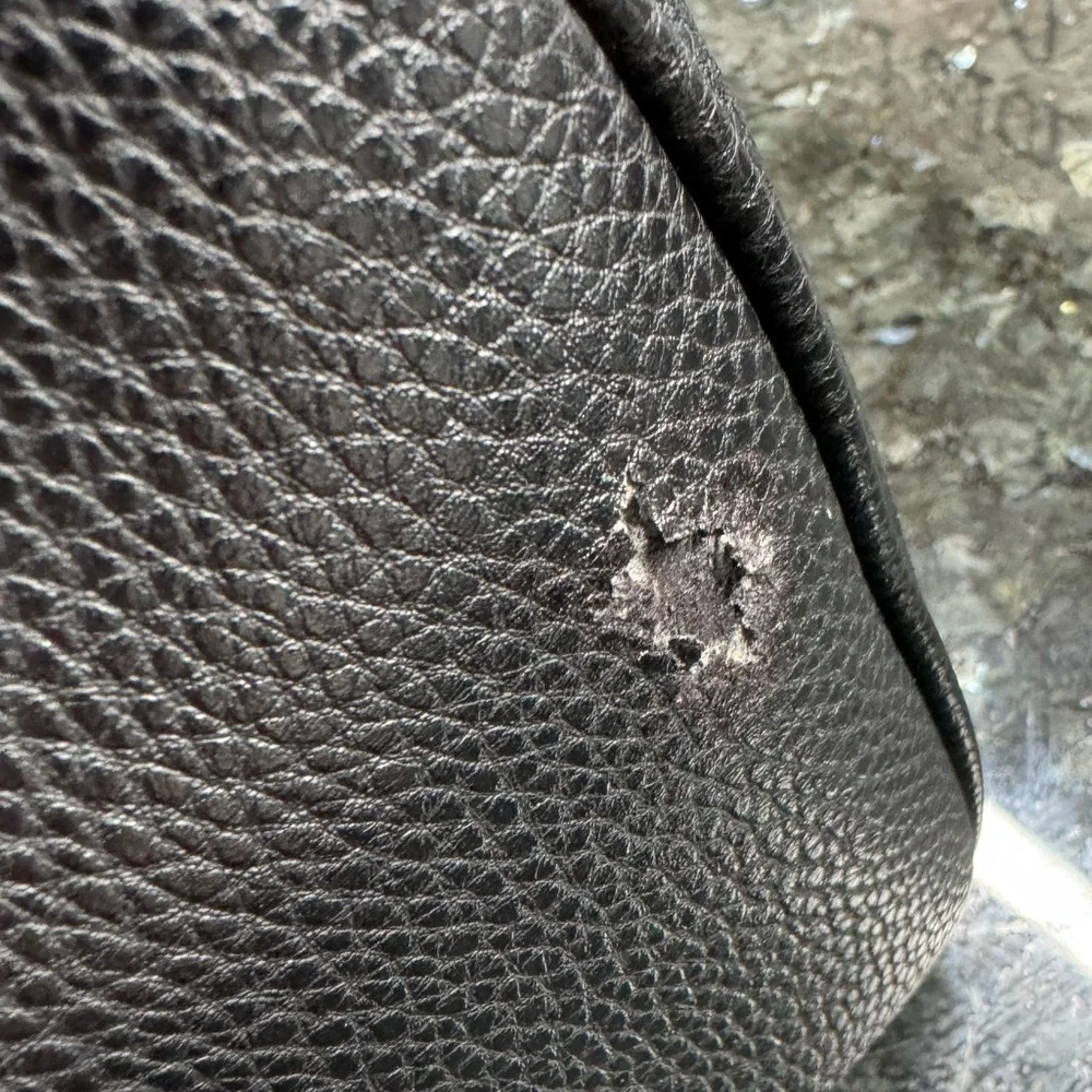 Guess Purse Cream Black Gray Large Size PU Material